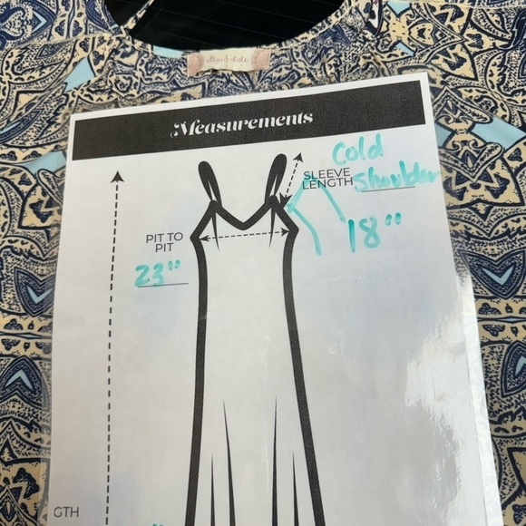 Women's Altar'd State Summer Boho Cold Shoulder Dress. Size Large - Picture 6 of 6